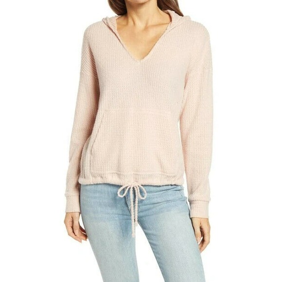 GibsonLook Tops - GibsonLook Waffle Weave Hoodie In Dusty Peach Size Medium